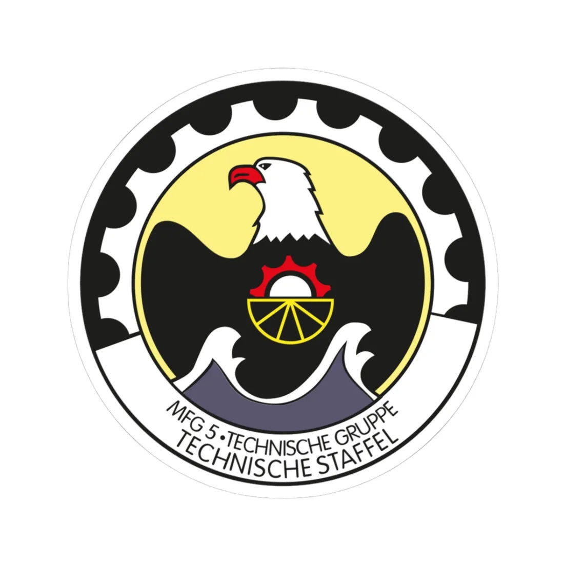 COA MFG 5 TechStff (Germany) (Coat of Arms) STICKER Vinyl Kiss-Cut Decal 3 Inch White - The Sticker Space