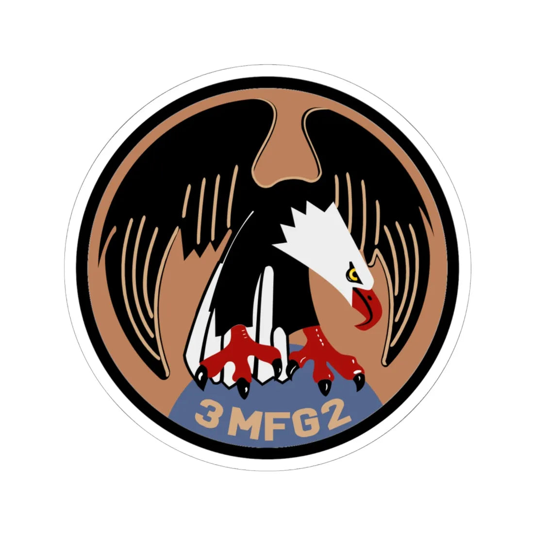 COA MFG2 3 (Germany) (Coat of Arms) STICKER Vinyl Kiss-Cut Decal 6 Inch White - The Sticker Space