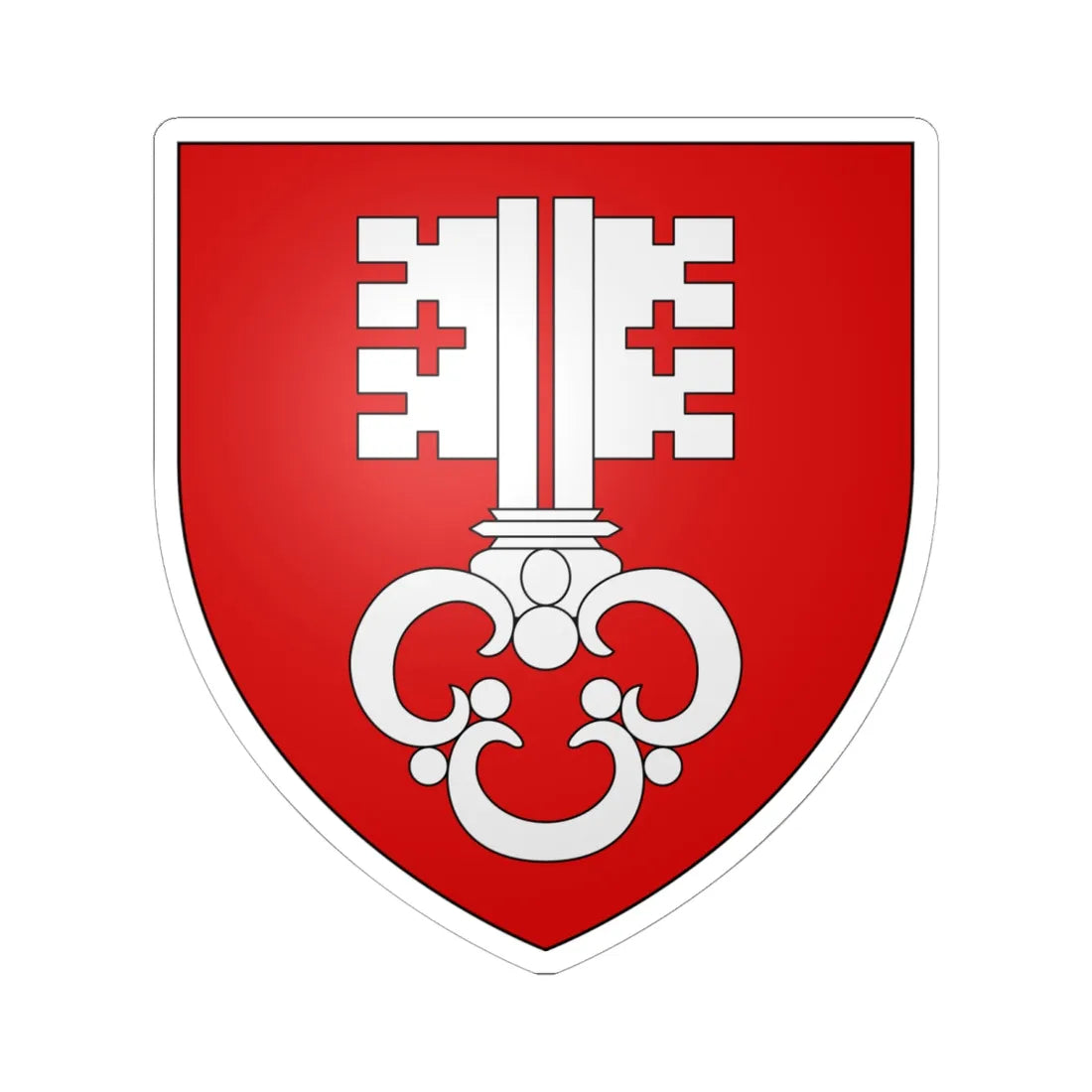 CoA Nidwalden Canton (Switzerland) (Coat of Arms) STICKER Vinyl Kiss-Cut Decal 6 Inch White - The Sticker Space