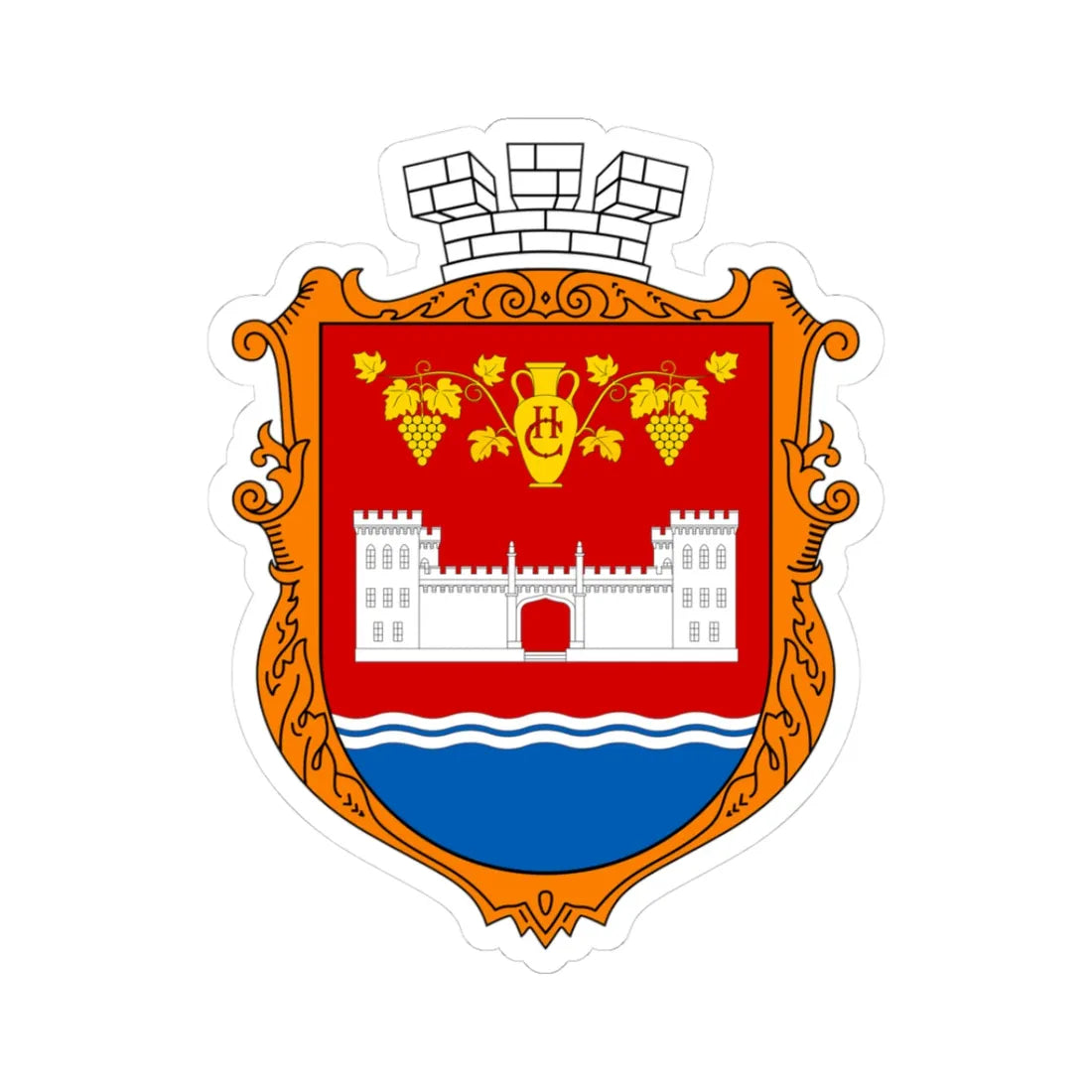 COA Novyi Svit Krym UHT (Russia) (Coat of Arms) STICKER Vinyl Kiss-Cut Decal 3 Inch White - The Sticker Space