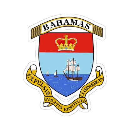 COA of Bahamas proposal (Bahamas) (Coat of Arms) STICKER Vinyl Kiss-Cut Decal 6 Inch White - The Sticker Space