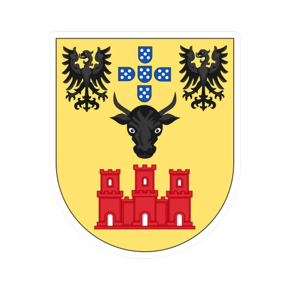 COA of Beja (Portugal) (Coat of Arms) STICKER Vinyl Kiss-Cut Decal 2 Inch White - The Sticker Space