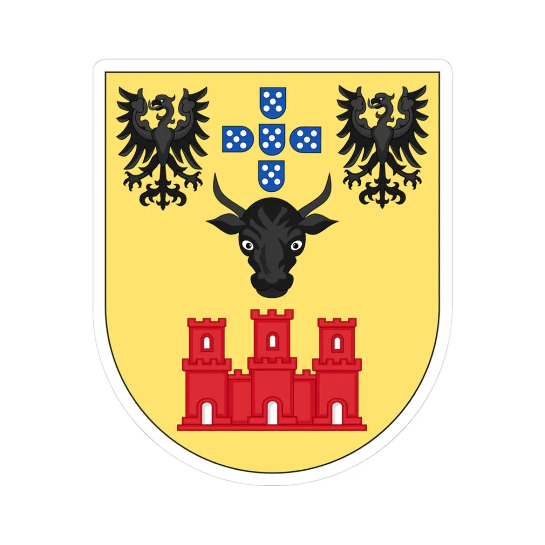 COA of Beja (Portugal) (Coat of Arms) STICKER Vinyl Kiss-Cut Decal 3 Inch White - The Sticker Space