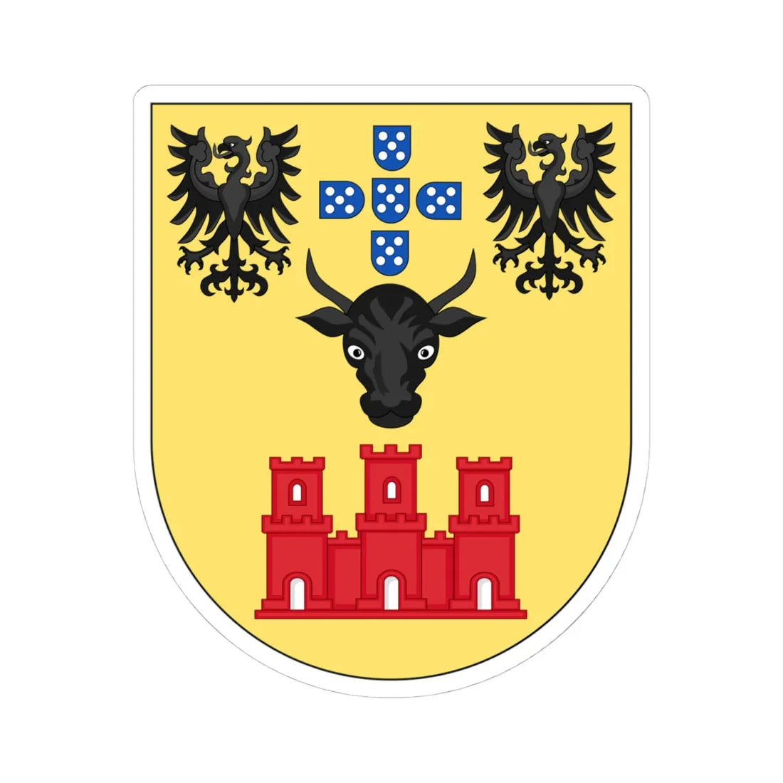 COA of Beja (Portugal) (Coat of Arms) STICKER Vinyl Kiss-Cut Decal 4 Inch White - The Sticker Space