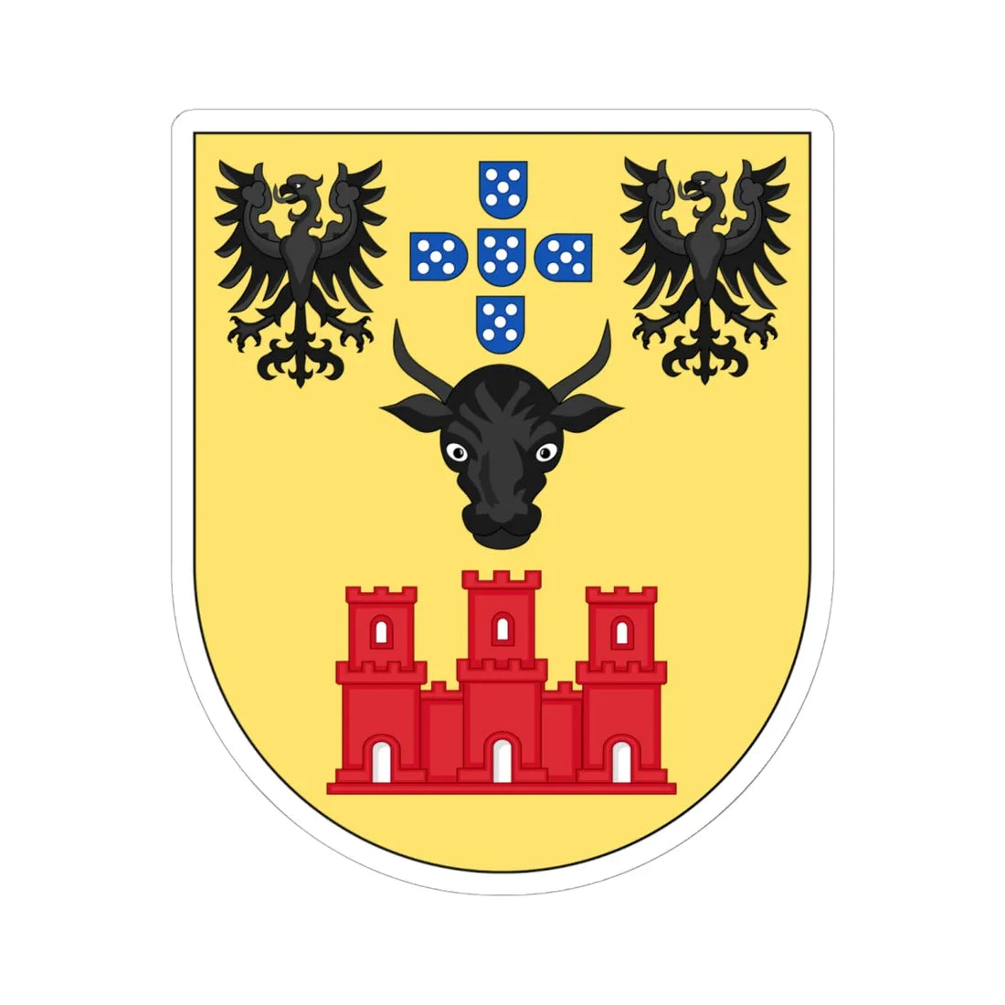 COA of Beja (Portugal) (Coat of Arms) STICKER Vinyl Kiss-Cut Decal 6 Inch White - The Sticker Space