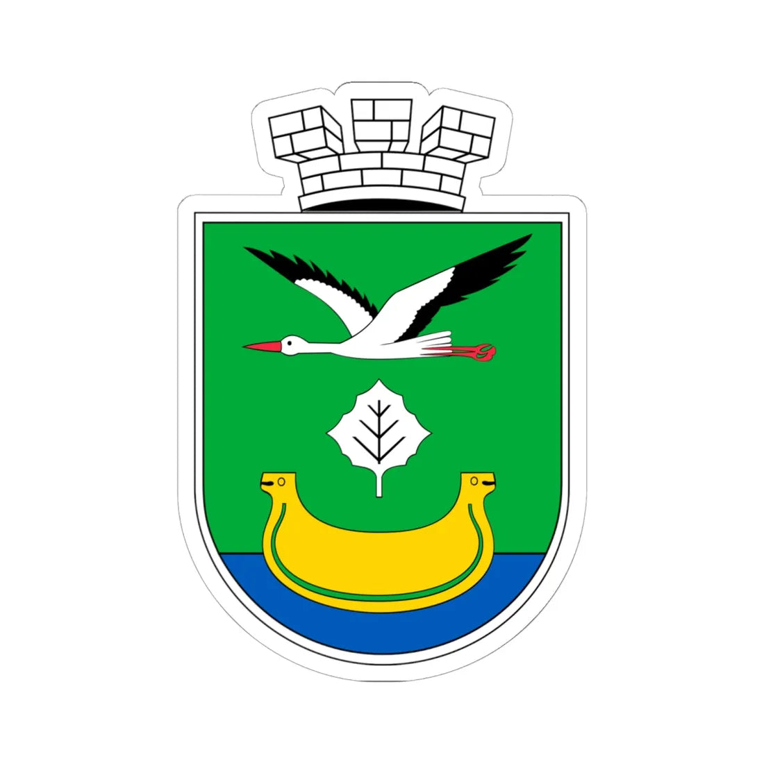 COA of Darnytsia Raion Big (Ukraine) (Coat of Arms) STICKER Vinyl Kiss-Cut Decal 6 Inch White - The Sticker Space