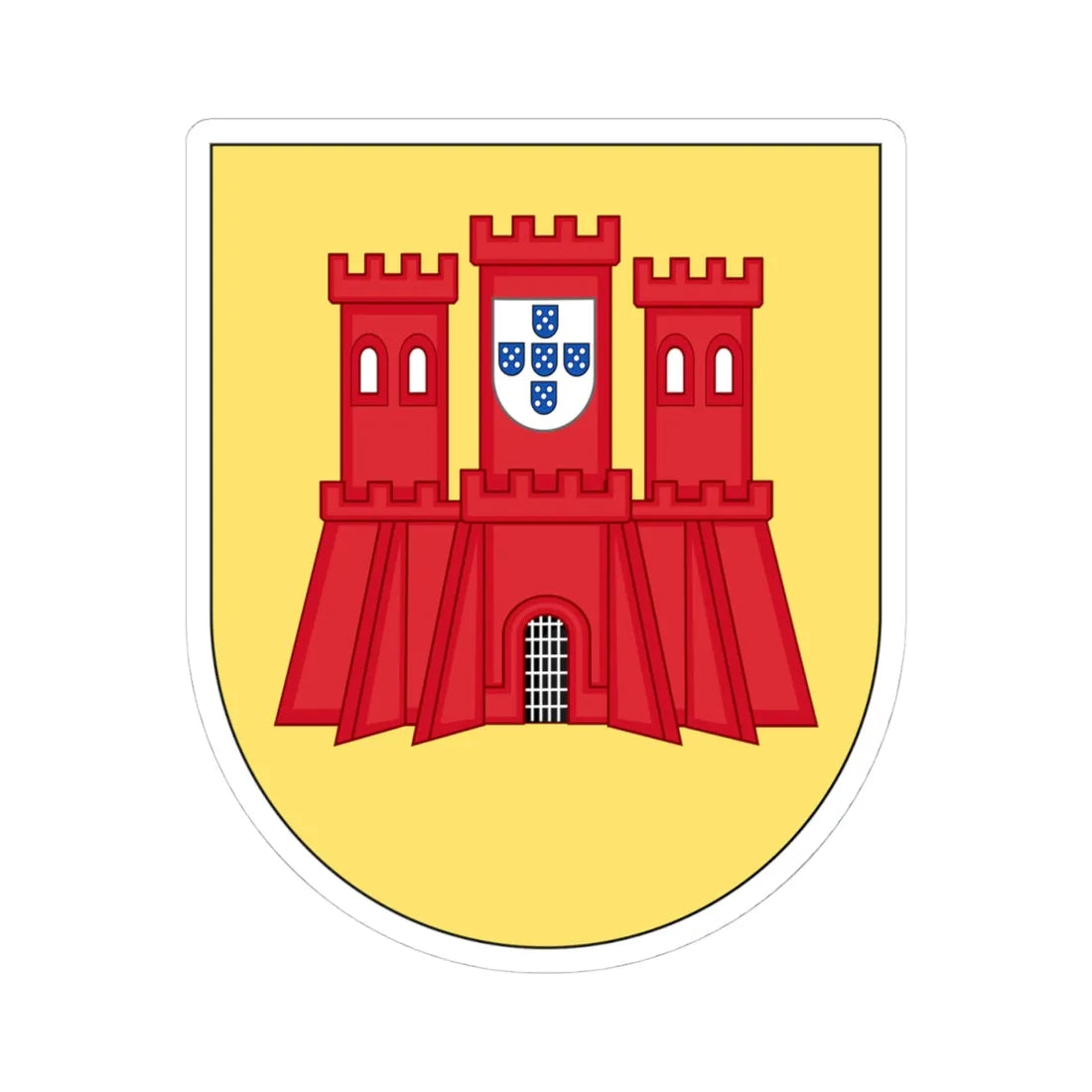 COA of Guarda (Coat of Arms) STICKER Vinyl Kiss-Cut Decal 4 Inch White - The Sticker Space