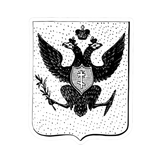 COA of Kherson 1803 - Black and white (Russia) (Coat of Arms) STICKER Vinyl Kiss-Cut Decal 2 Inch White - The Sticker Space