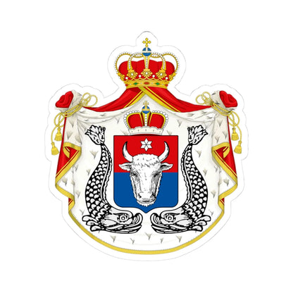COA of Moldavia 1855 (Oman) (Coat of Arms) STICKER Vinyl Kiss-Cut Decal 3 Inch White - The Sticker Space