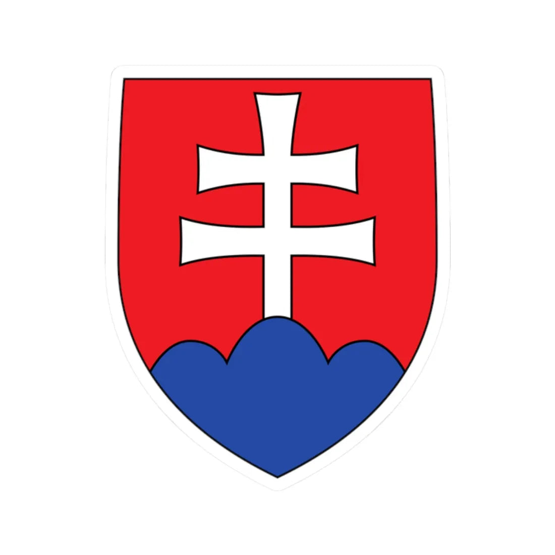 CoA of Slovakia 1993 (Slovakia) (Coat of Arms) STICKER Vinyl Kiss-Cut Decal 2 Inch White - The Sticker Space