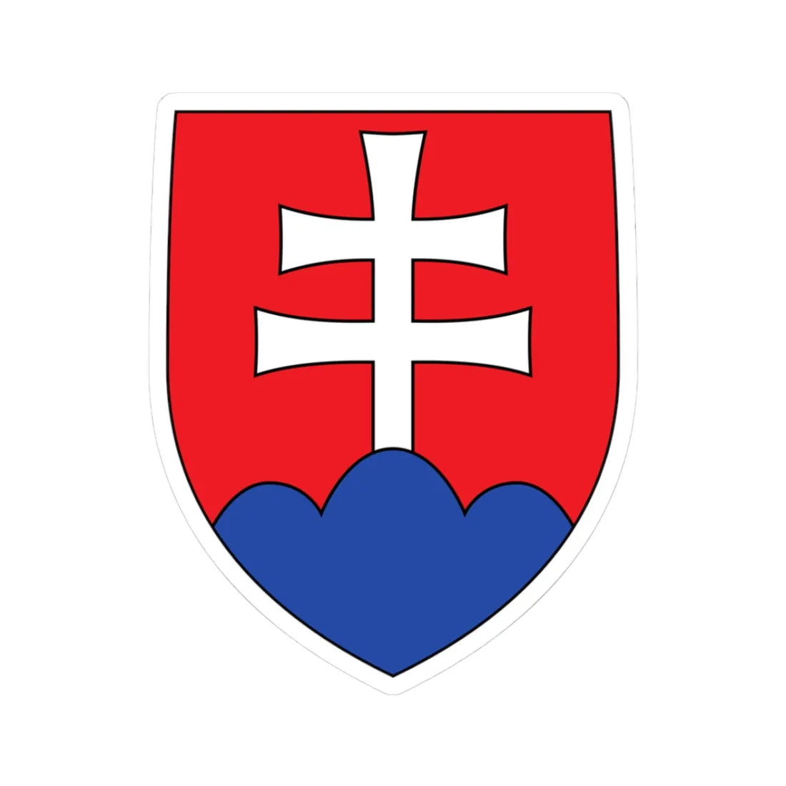 CoA of Slovakia 1993 (Slovakia) (Coat of Arms) STICKER Vinyl Kiss-Cut Decal 3 Inch White - The Sticker Space