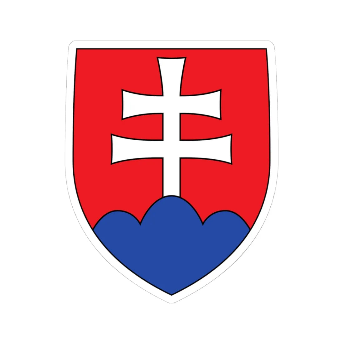 CoA of Slovakia 1993 (Slovakia) (Coat of Arms) STICKER Vinyl Kiss-Cut Decal 4 Inch White - The Sticker Space