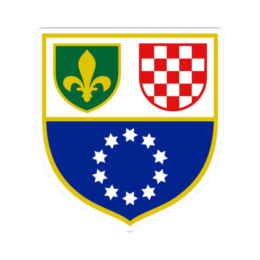 CoA of the Federation of Bosnia and Herzegovina 1996-2007 (Bosnia and Herzegovina) (Coat of Arms) STICKER Vinyl Kiss-Cut Decal 2 Inch White - The Sticker Space