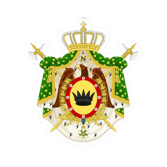 COA of the Napoleonic Kingdom of Italy Variant (Italy) (Coat of Arms) STICKER Vinyl Kiss-Cut Decal 2 Inch White - The Sticker Space