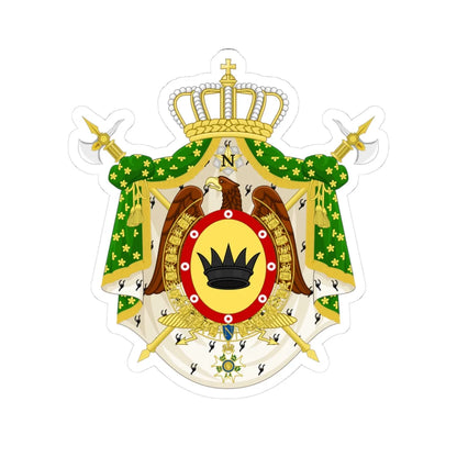 COA of the Napoleonic Kingdom of Italy Variant (Italy) (Coat of Arms) STICKER Vinyl Kiss-Cut Decal 3 Inch White - The Sticker Space
