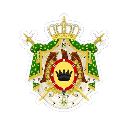 COA of the Napoleonic Kingdom of Italy Variant (Italy) (Coat of Arms) STICKER Vinyl Kiss-Cut Decal 4 Inch White - The Sticker Space