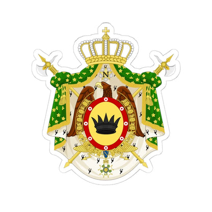 COA of the Napoleonic Kingdom of Italy Variant (Italy) (Coat of Arms) STICKER Vinyl Kiss-Cut Decal 6 Inch White - The Sticker Space
