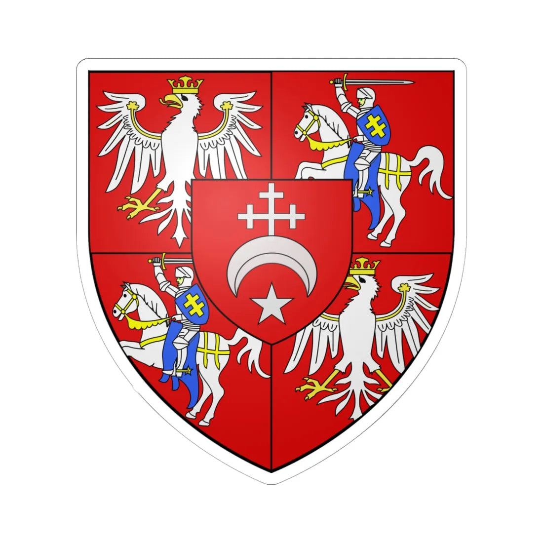 COA polish king Michel Wisniowiecki (Lithuania) (Coat of Arms) STICKER Vinyl Kiss-Cut Decal 6 Inch White - The Sticker Space