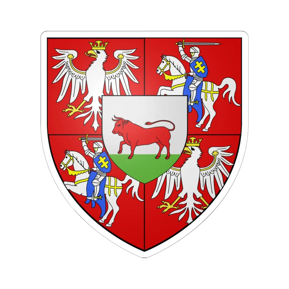 COA polish king Stanislas II Poniatowsky (Lithuania) (Coat of Arms) STICKER Vinyl Kiss-Cut Decal 6 Inch White - The Sticker Space