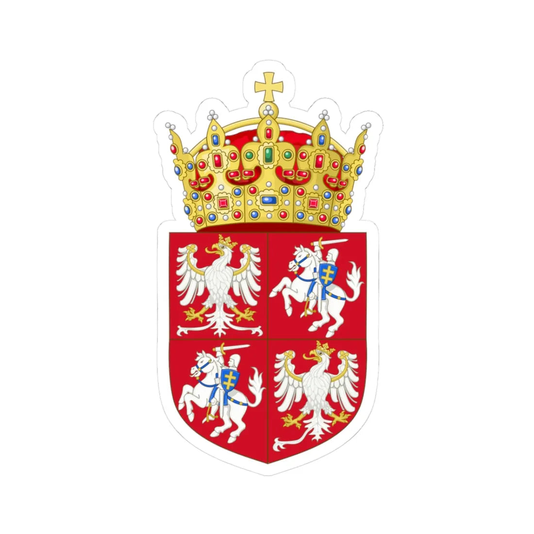 COA Polish-Lithuanian Commonwealth (Lithuania) (Coat of Arms) STICKER Vinyl Kiss-Cut Decal 3 Inch White - The Sticker Space