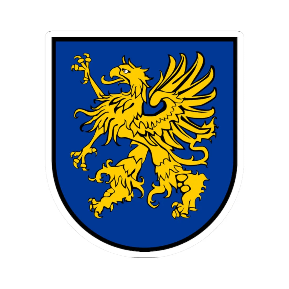 COA Pomerania-Stargard Iberian style shield white (Poland) (Coat of Arms) STICKER Vinyl Kiss-Cut Decal 2 Inch White - The Sticker Space