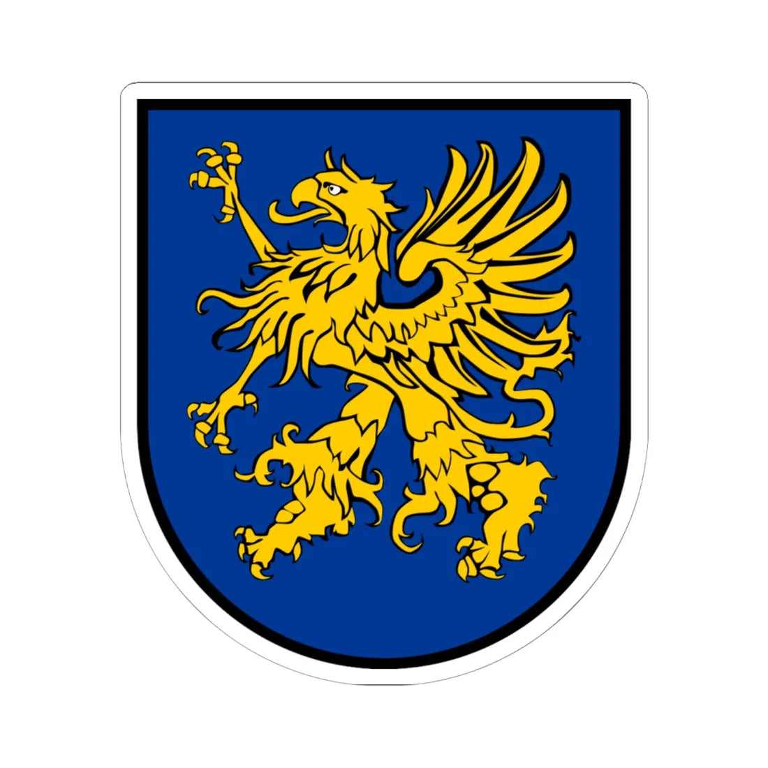 COA Pomerania-Stargard Iberian style shield white (Poland) (Coat of Arms) STICKER Vinyl Kiss-Cut Decal 6 Inch White - The Sticker Space