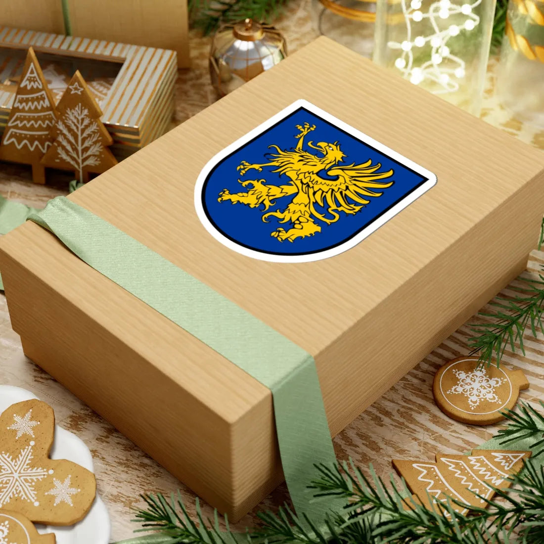 COA Pomerania-Stargard Iberian style shield white (Poland) (Coat of Arms) STICKER Vinyl Kiss-Cut Decal - The Sticker Space