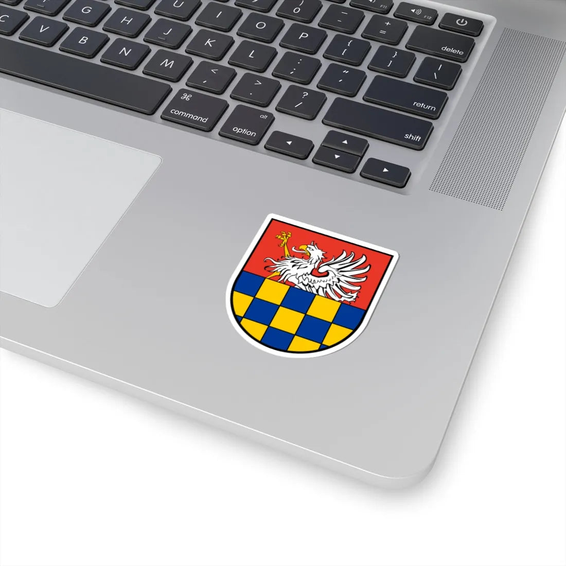 COA Pomerania Wolgast checkerd Iberian style shield white 1 (Poland) (Coat of Arms) STICKER Vinyl Kiss-Cut Decal - The Sticker Space