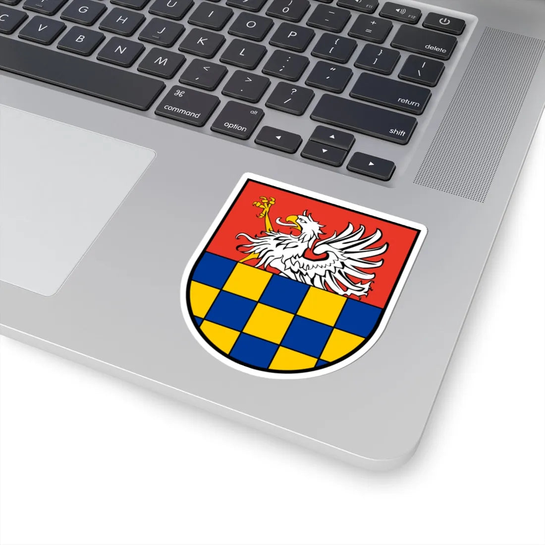 COA Pomerania Wolgast checkerd Iberian style shield white 1 (Poland) (Coat of Arms) STICKER Vinyl Kiss-Cut Decal - The Sticker Space
