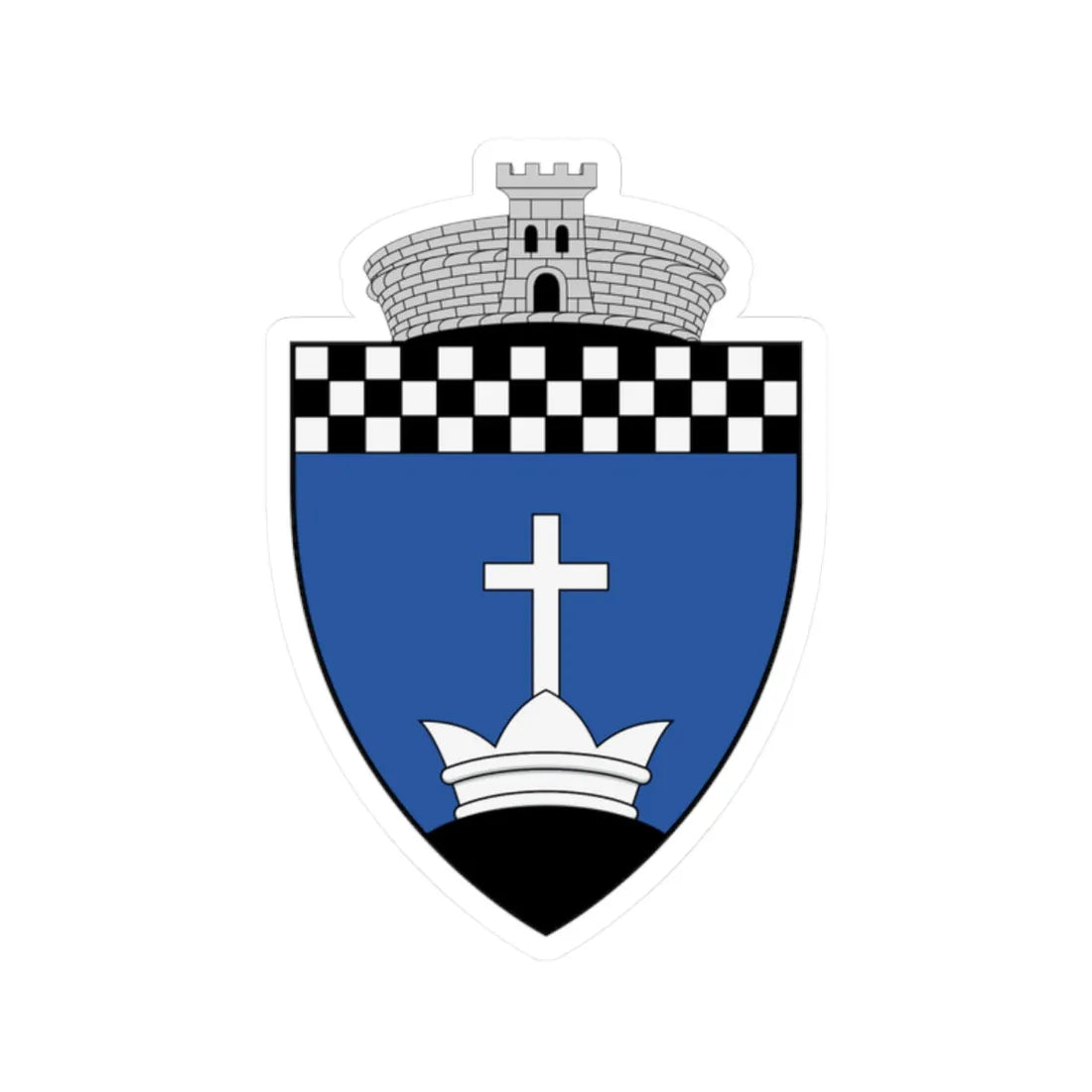 Coa Romania Town Balta Doamnei (Oman) (Coat of Arms) STICKER Vinyl Kiss-Cut Decal 2 Inch White - The Sticker Space