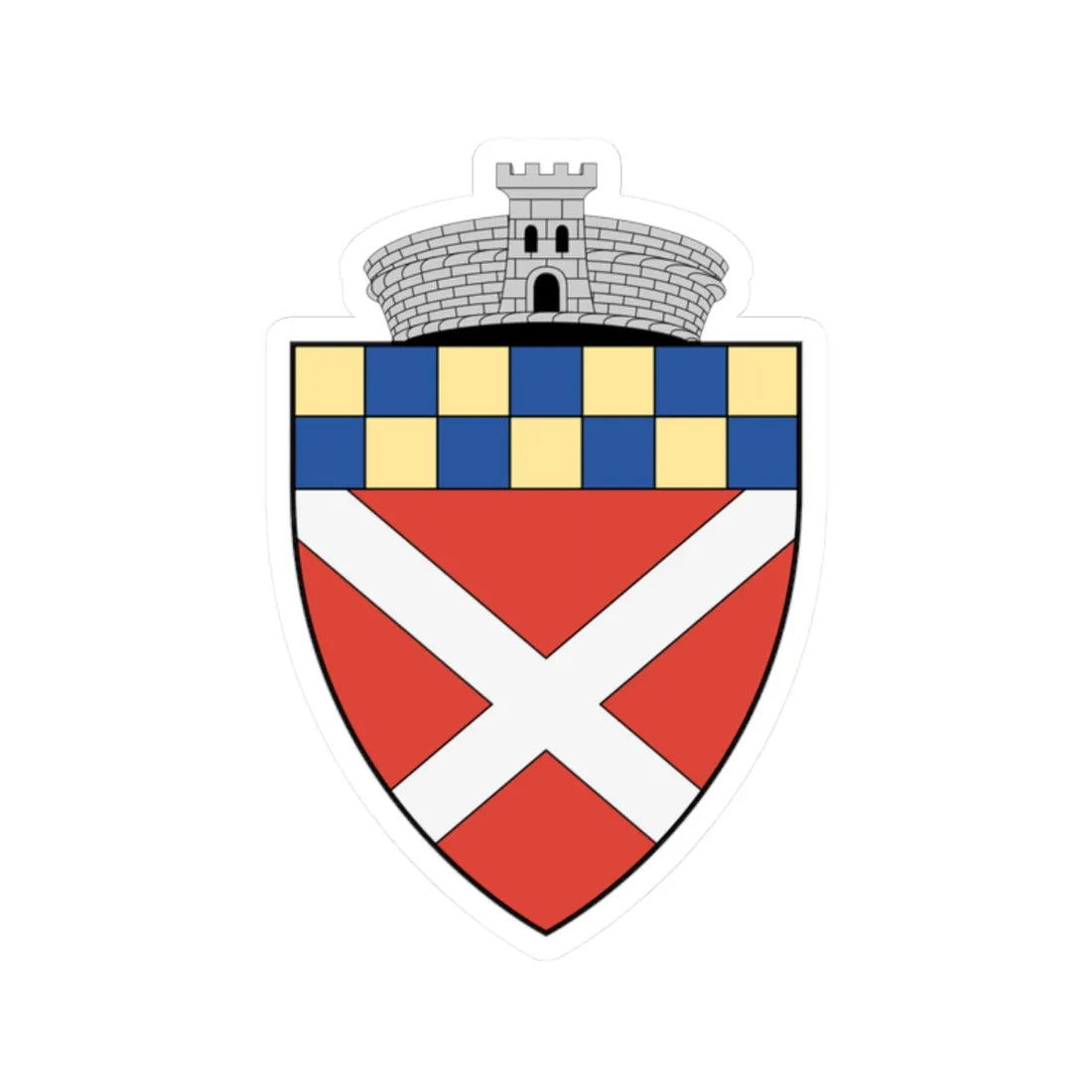 Coa Romania Town Bácsi (Oman) (Coat of Arms) STICKER Vinyl Kiss-Cut Decal 2 Inch White - The Sticker Space