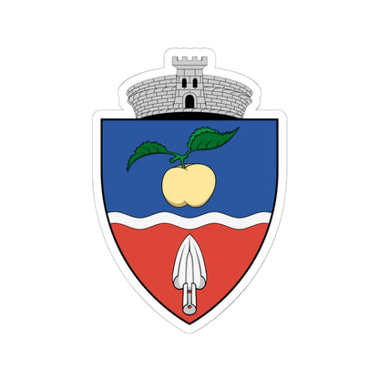 Coa Romania Town Bátos (Oman) (Coat of Arms) STICKER Vinyl Kiss-Cut Decal 6 Inch White - The Sticker Space