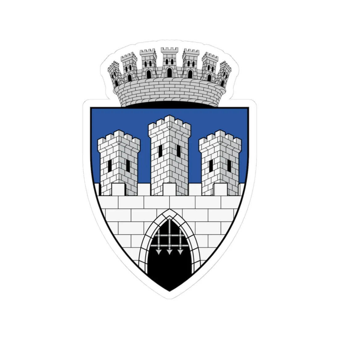 Coa Romania Town Cluj History (Oman) (Coat of Arms) STICKER Vinyl Kiss-Cut Decal 3 Inch White - The Sticker Space