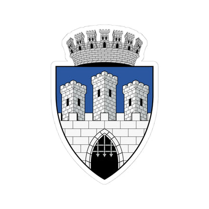 Coa Romania Town Cluj History (Oman) (Coat of Arms) STICKER Vinyl Kiss-Cut Decal 4 Inch White - The Sticker Space