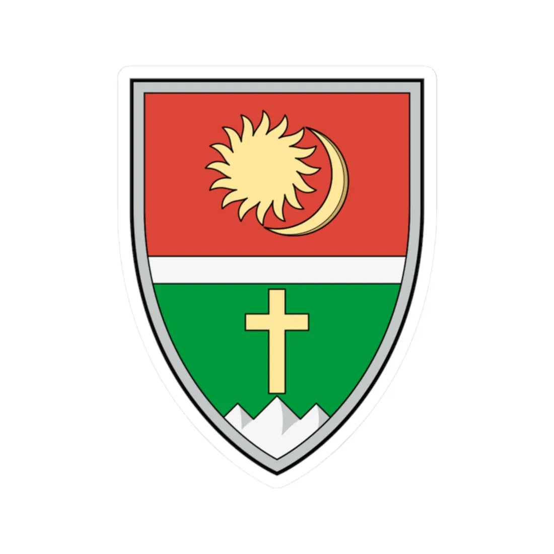 Coa Romania Town Csíkszentdomokos (Oman) (Coat of Arms) STICKER Vinyl Kiss-Cut Decal 2 Inch White - The Sticker Space