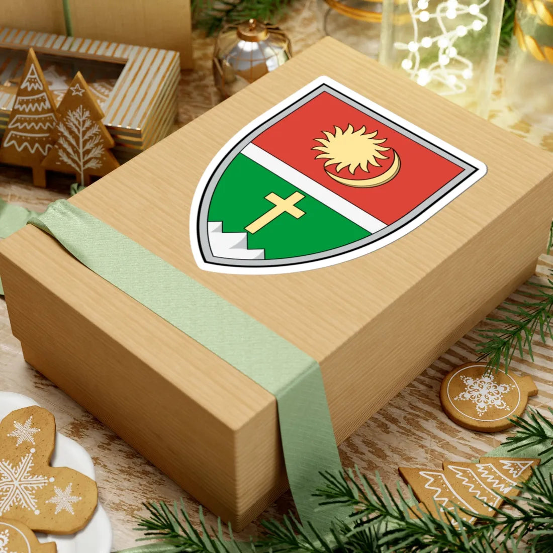 Coa Romania Town Csíkszentdomokos (Oman) (Coat of Arms) STICKER Vinyl Kiss-Cut Decal - The Sticker Space