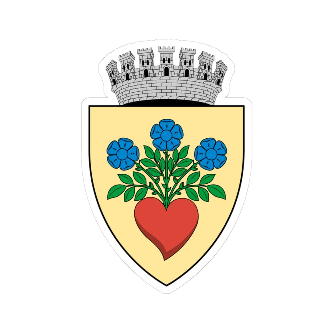 Coa Romania Town Csíkszereda 2 (Oman) (Coat of Arms) STICKER Vinyl Kiss-Cut Decal 3 Inch White - The Sticker Space