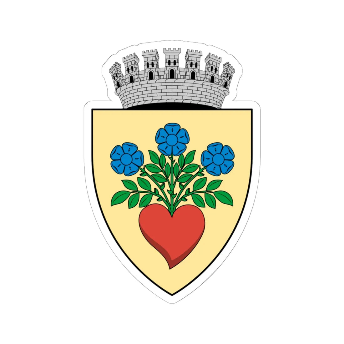 Coa Romania Town Csíkszereda 2 (Oman) (Coat of Arms) STICKER Vinyl Kiss-Cut Decal 6 Inch White - The Sticker Space