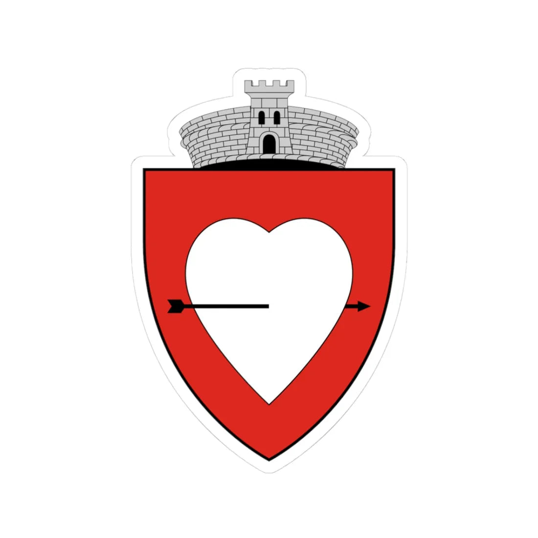 Coa Romania Town Laudonfalva (Oman) (Coat of Arms) STICKER Vinyl Kiss-Cut Decal 3 Inch White - The Sticker Space