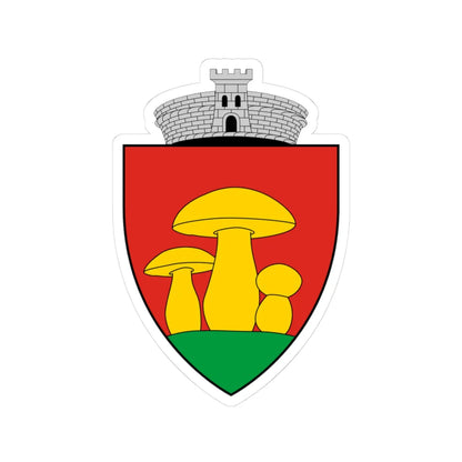 Coa Romania Town Novákfalva (Oman) (Coat of Arms) STICKER Vinyl Kiss-Cut Decal 3 Inch White - The Sticker Space