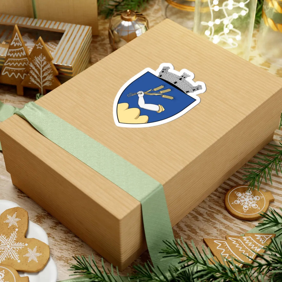 Coa Romania Town Érmihályfalva History (Oman) (Coat of Arms) STICKER Vinyl Kiss-Cut Decal - The Sticker Space