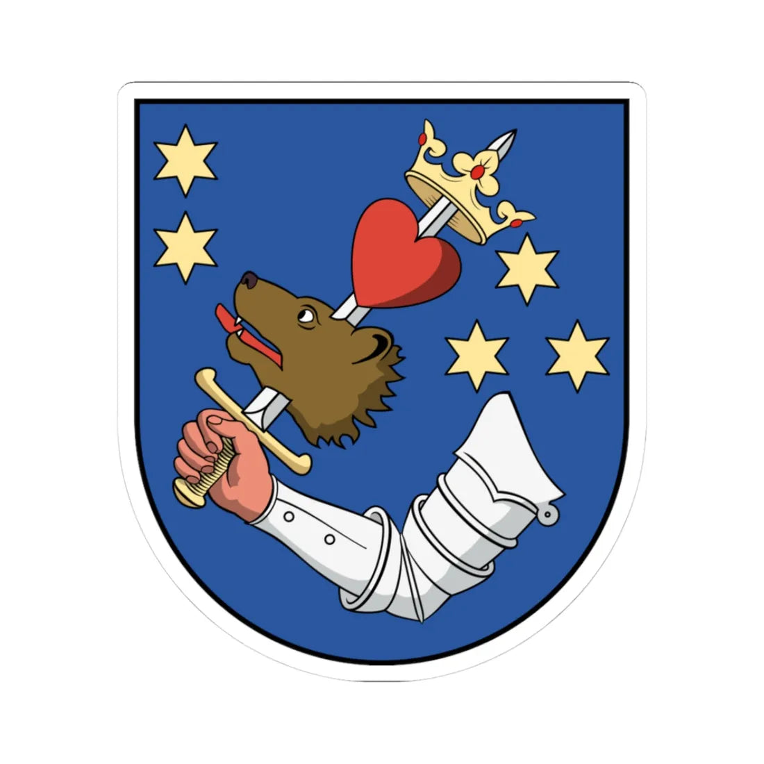 Coa Romania Town Székelyudvarhely (Oman) (Coat of Arms) STICKER Vinyl Kiss-Cut Decal 3 Inch White - The Sticker Space