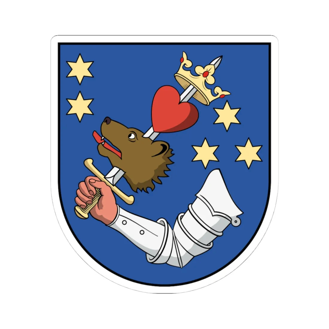 Coa Romania Town Székelyudvarhely (Oman) (Coat of Arms) STICKER Vinyl Kiss-Cut Decal 4 Inch White - The Sticker Space