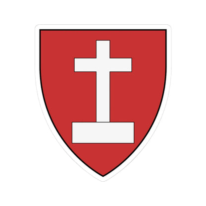 Coa Romania Town Szászvolkány (Oman) (Coat of Arms) STICKER Vinyl Kiss-Cut Decal 3 Inch White - The Sticker Space