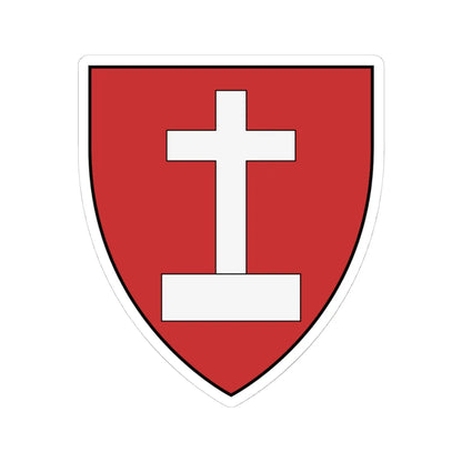 Coa Romania Town Szászvolkány (Oman) (Coat of Arms) STICKER Vinyl Kiss-Cut Decal 4 Inch White - The Sticker Space