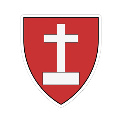 Coa Romania Town Szászvolkány (Oman) (Coat of Arms) STICKER Vinyl Kiss-Cut Decal 6 Inch White - The Sticker Space