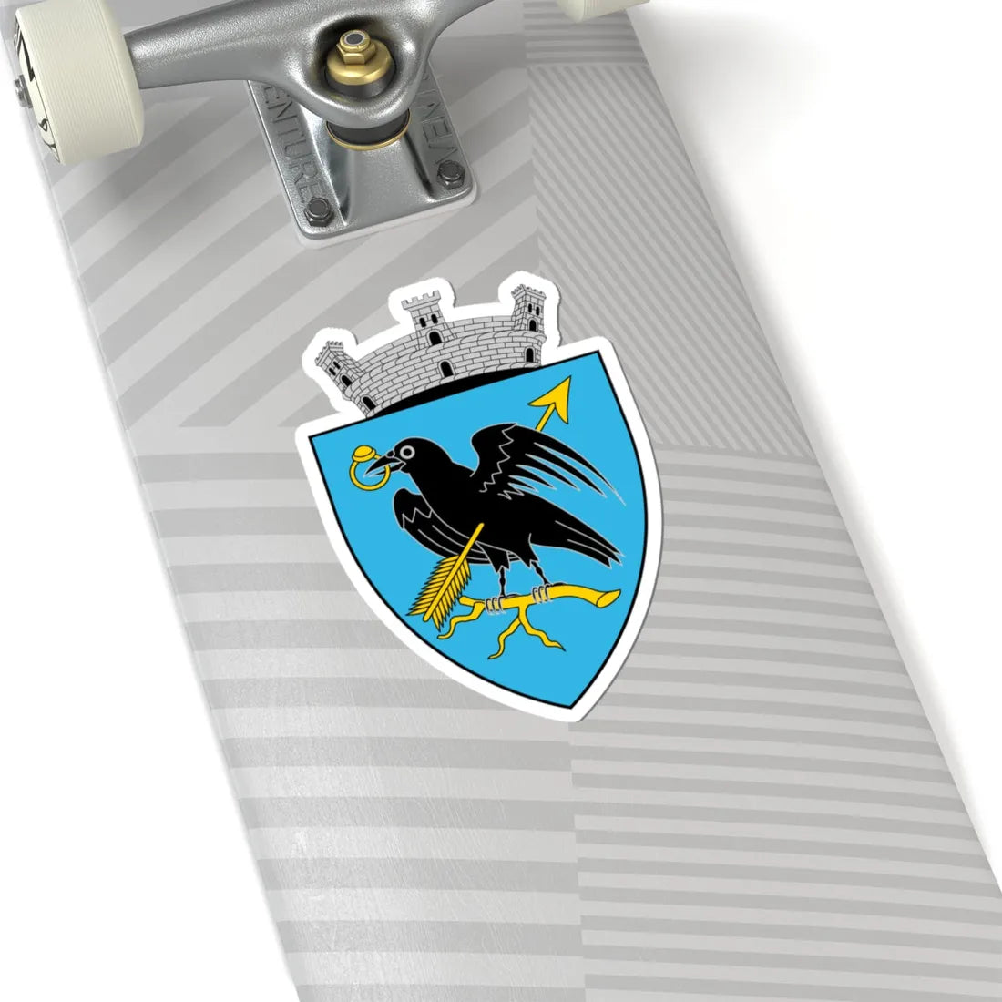 Coa Romania Town Vajdahunyad History (Oman) (Coat of Arms) STICKER Vinyl Kiss-Cut Decal - The Sticker Space