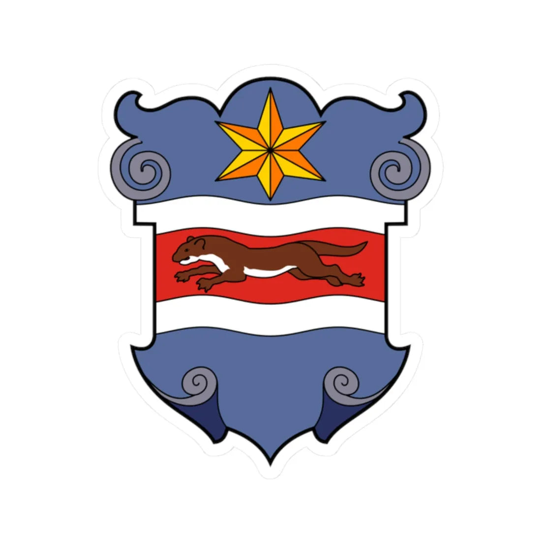 Coa Slavonia Country History (Croatia) (Coat of Arms) STICKER Vinyl Kiss-Cut Decal 2 Inch White - The Sticker Space