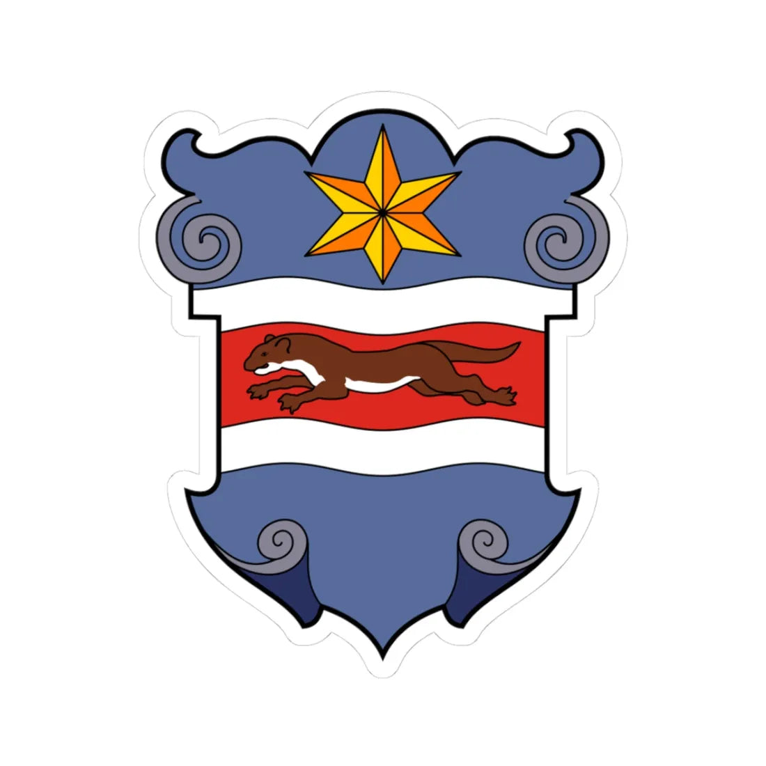Coa Slavonia Country History (Croatia) (Coat of Arms) STICKER Vinyl Kiss-Cut Decal 3 Inch White - The Sticker Space