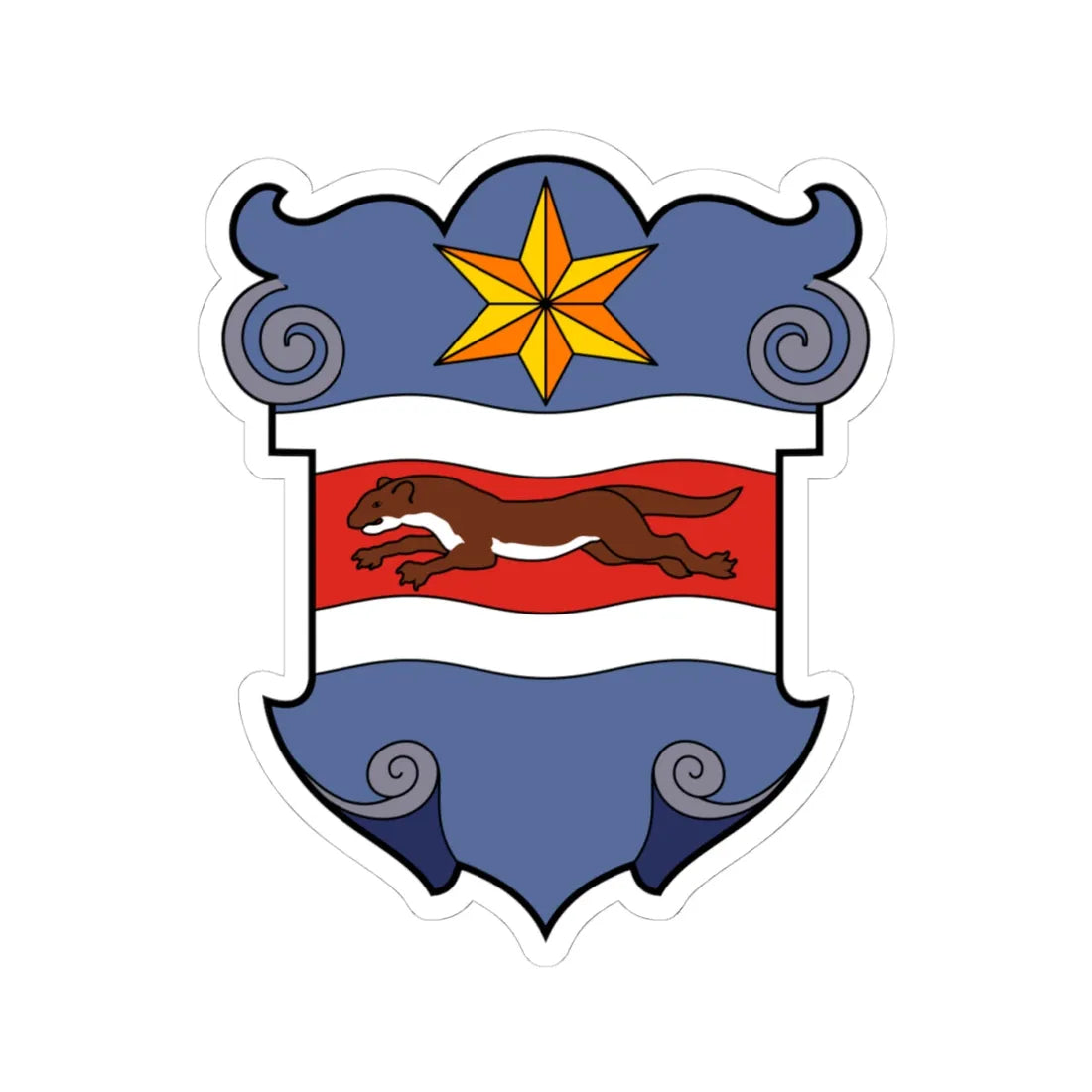 Coa Slavonia Country History (Croatia) (Coat of Arms) STICKER Vinyl Kiss-Cut Decal 4 Inch White - The Sticker Space